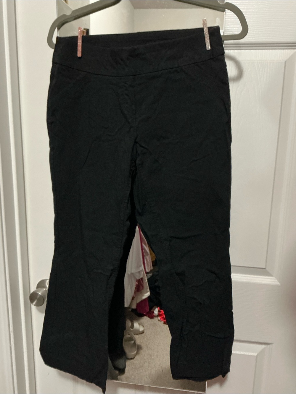Black Pull-On Capri Slacks